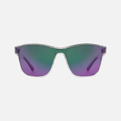 Riot - Crystal Clear Frame with Grey and Aqua Purple Iridium Lens