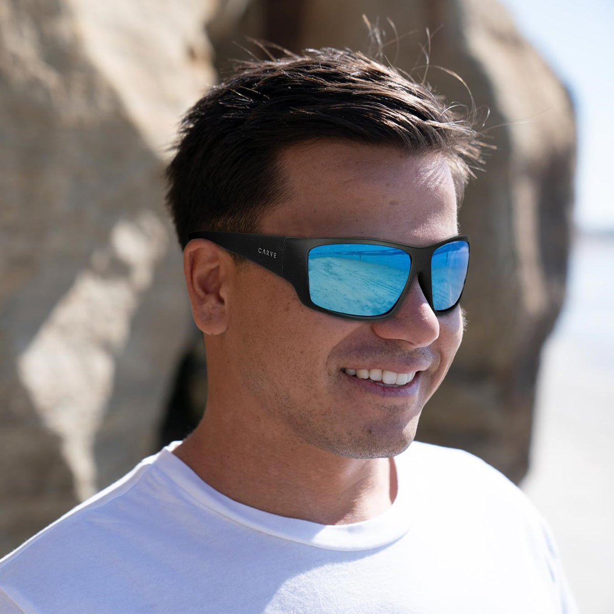 Moray - Matte Black Frame, Grey lens with Blue Iridium