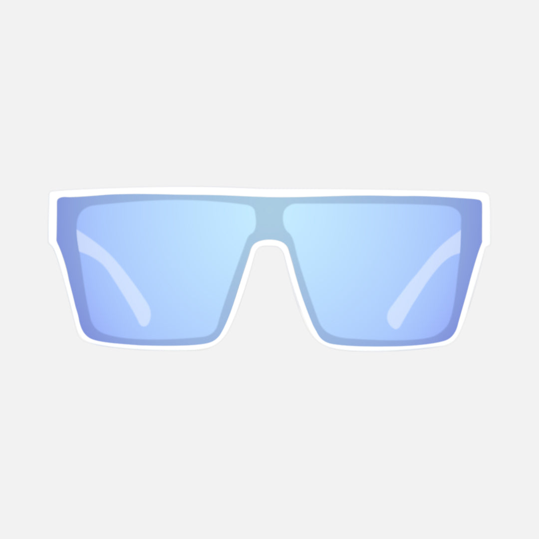 Voodoo - Matt white Frame Grey Blue White Iridium Lens