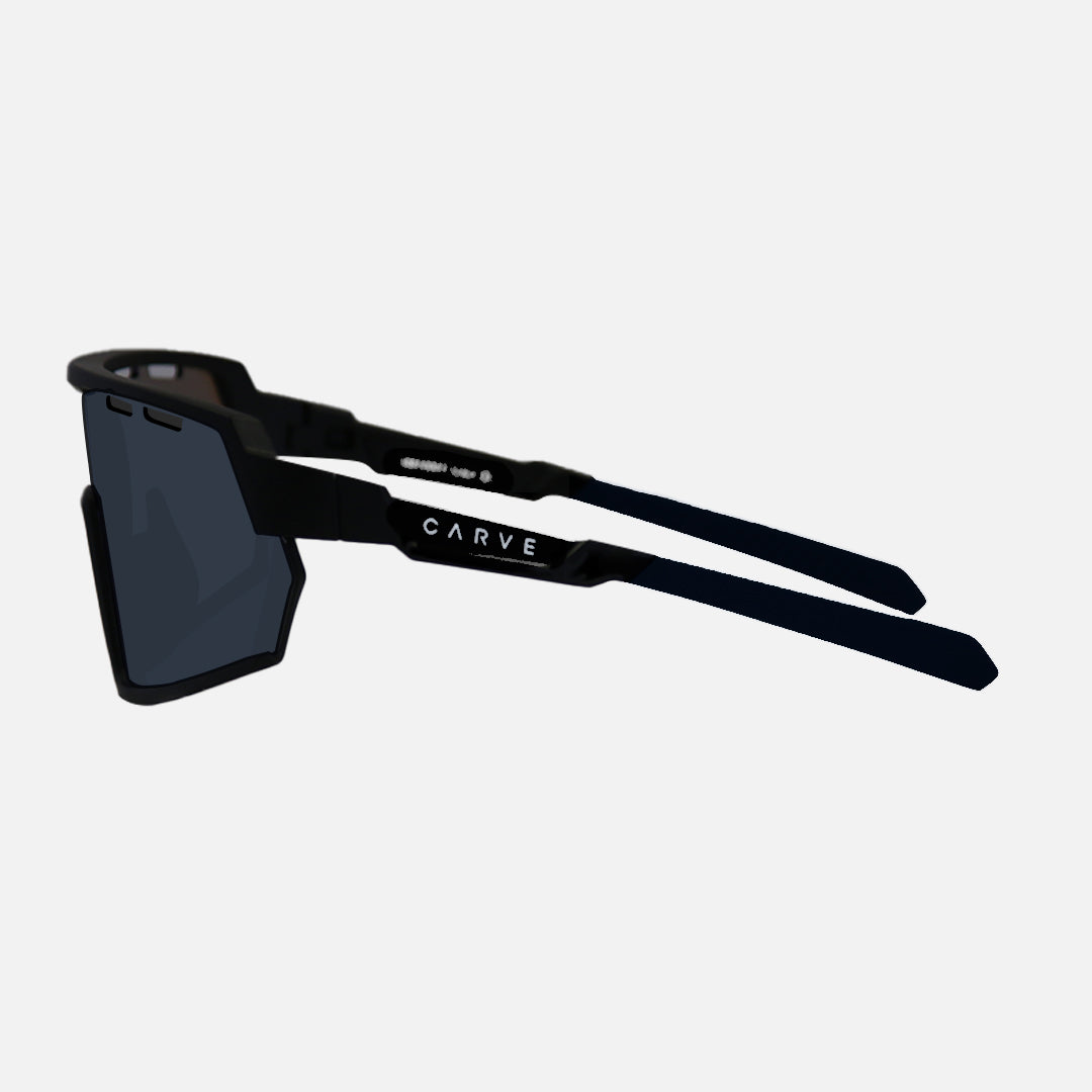 Legacy Matte Black Frame - Black Rubber Arm Grey Lens Venting