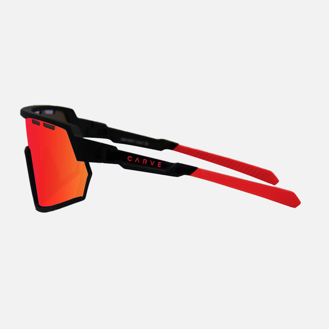 Legacy HD - Matte Black Rubber Frame, Grey Lens Red Iridium HD with Venting
