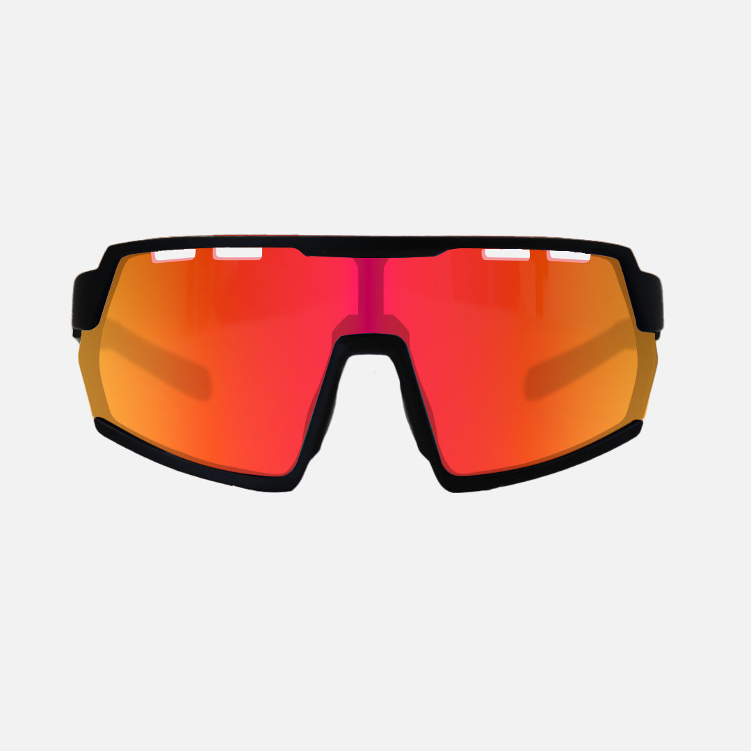 Legacy Matte Black Frame - Black Rubber Grey Red Iridium Lens Venting