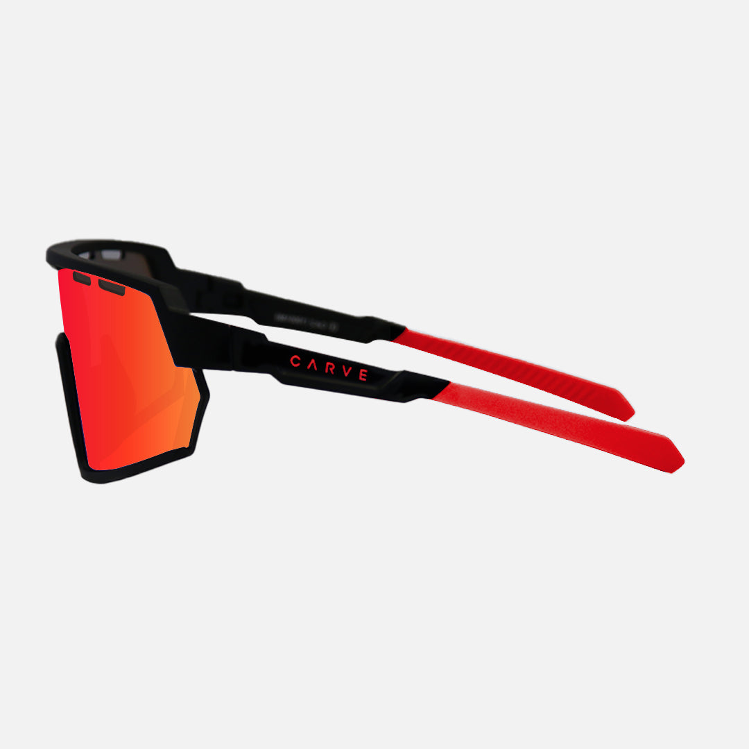 Legacy Matte Black Frame - Black Rubber Grey Red Iridium Lens Venting