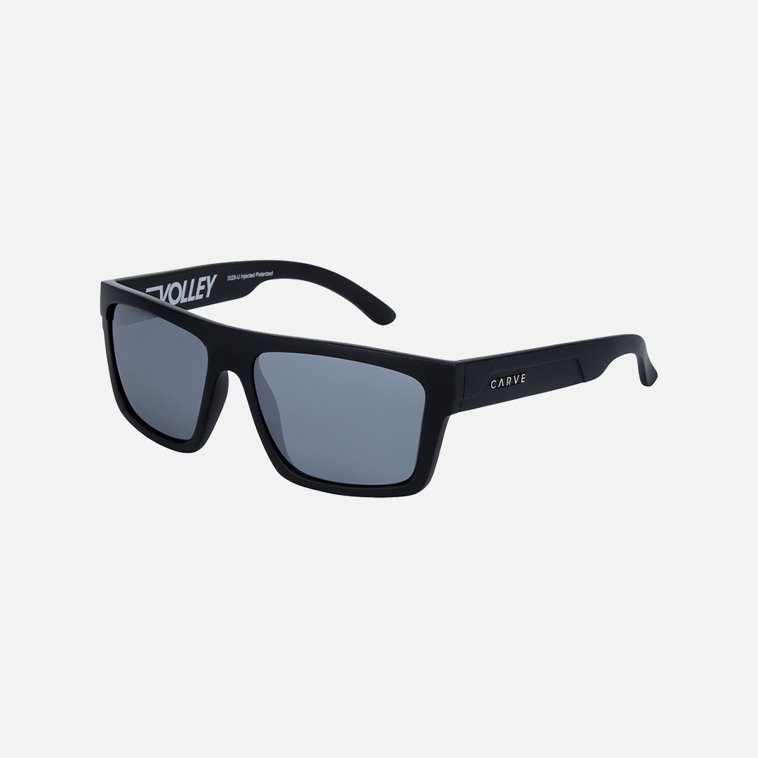 Volley - Matt Black Frame, Grey Injected Polarized Lens with Silver Iridium