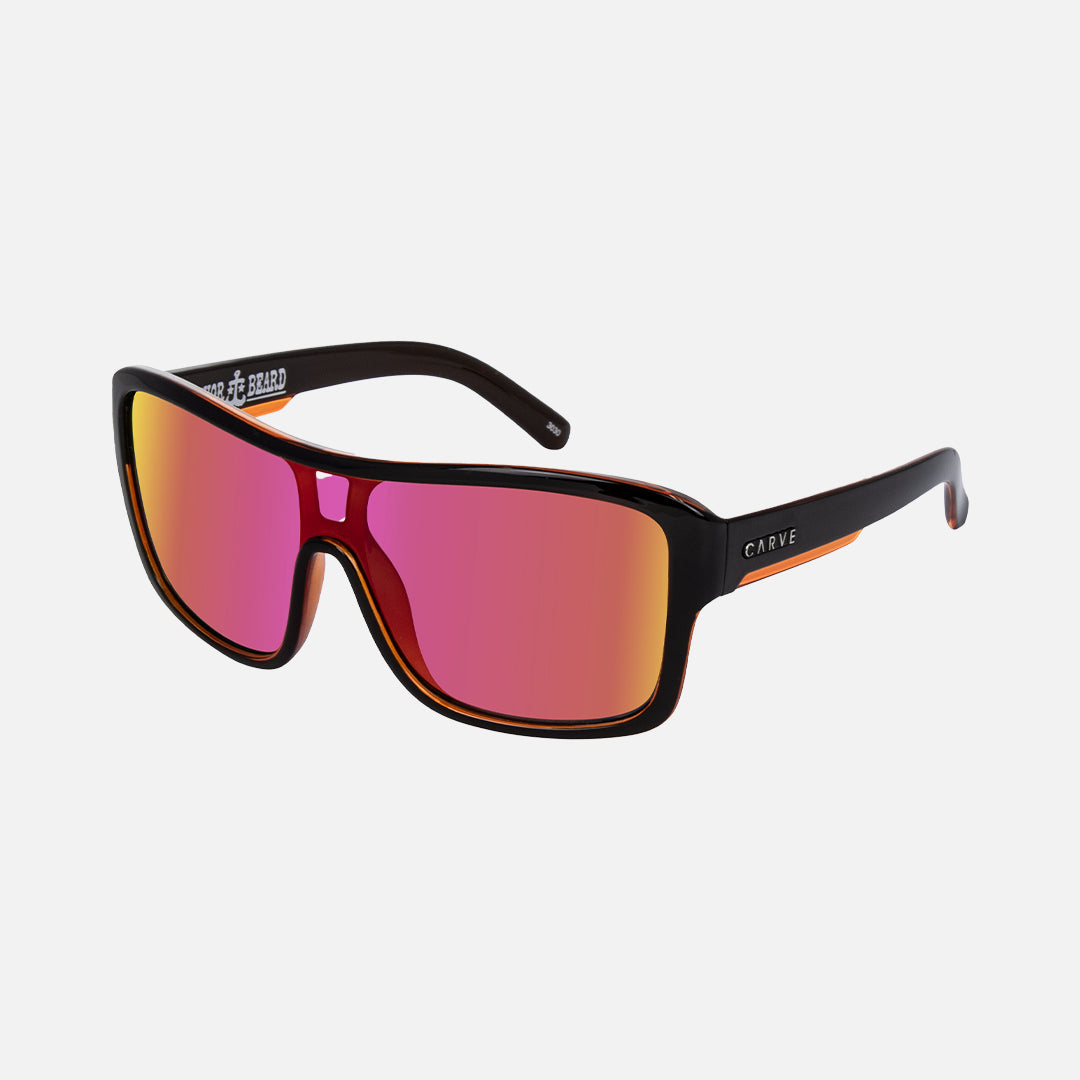 Anchor Beard - Gloss Black Outer Frame with Orange Crystal inner Trims, Orange Iridium Lens