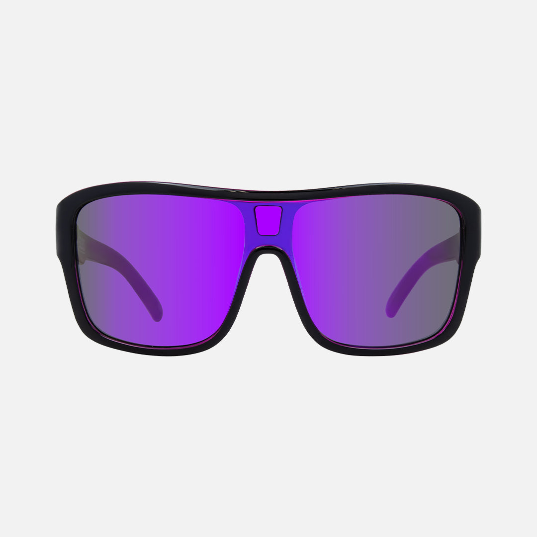 Anchor Beard - Gloss Black Outer Frame with Purple Crystal inner Trims, Purple Iridium Lens