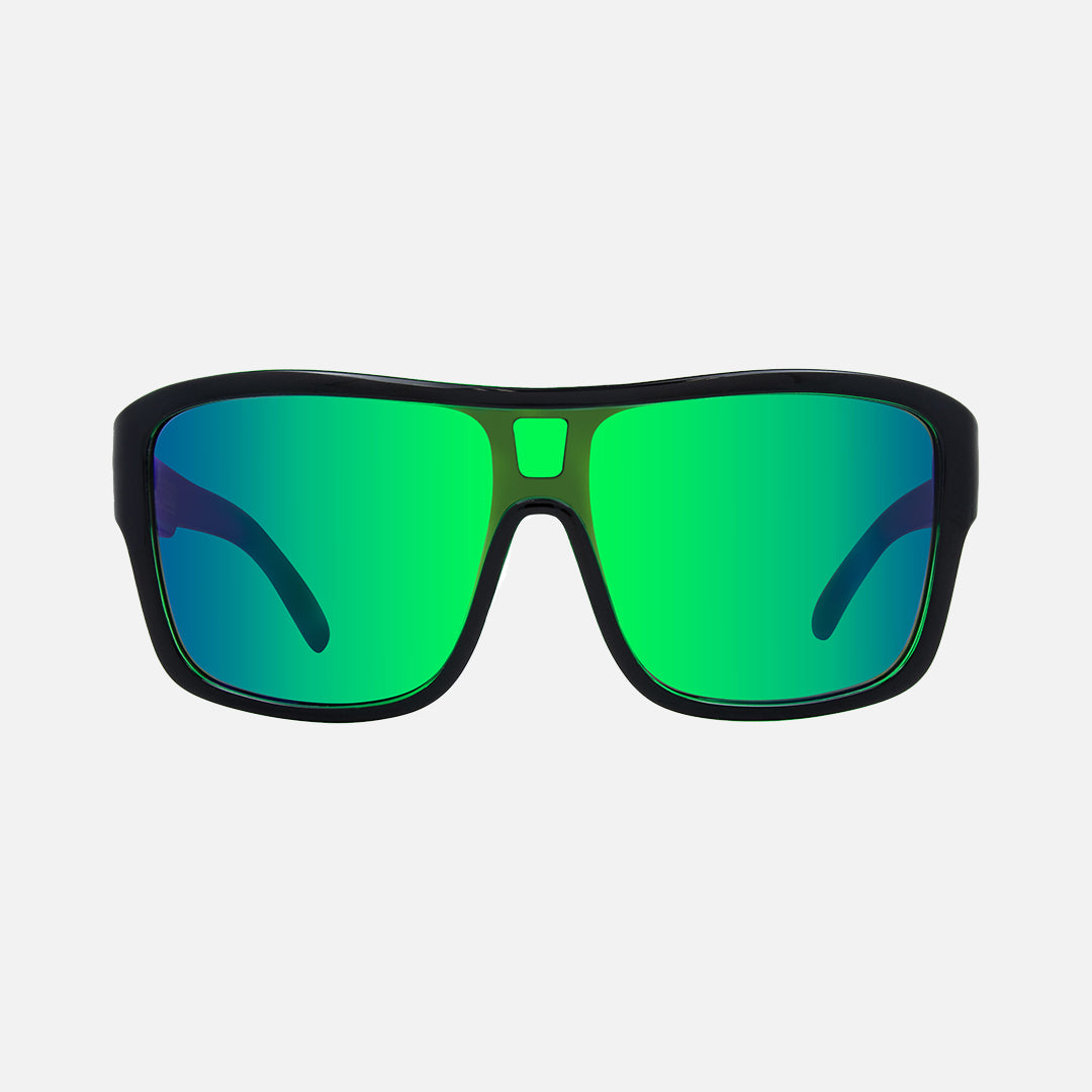 Anchor Beard - Gloss Black Outer Frame with Green Crystal inner Trims, Green Iridium Lens