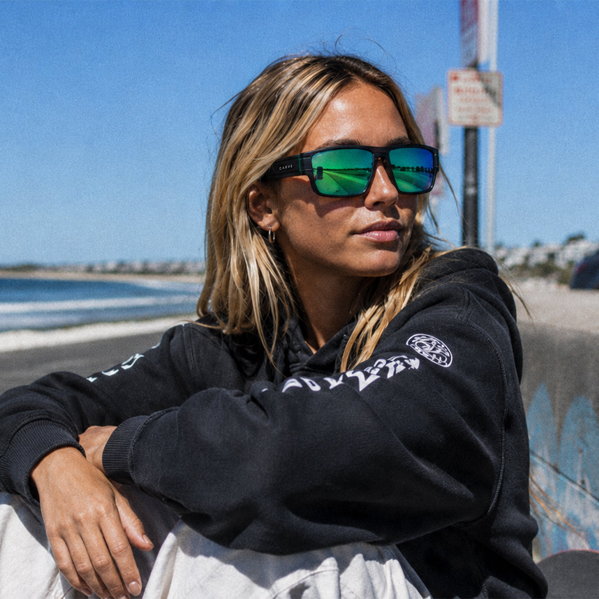 Sublime - Green Iridium / Matt Black Frame Sunglasses