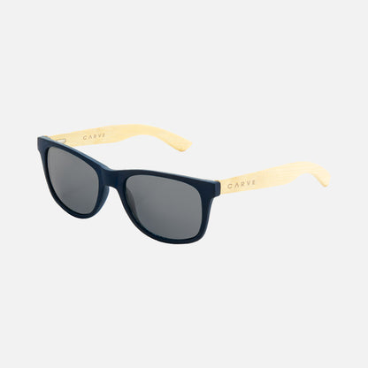 Bondi - Matt Navy / Bamboo Frame Sunglasses