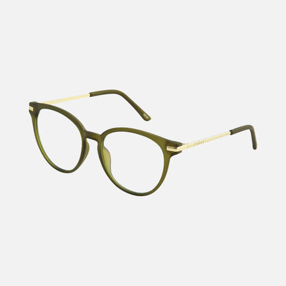 Dahlia - Blue Light Matt Olive Frame Glasses