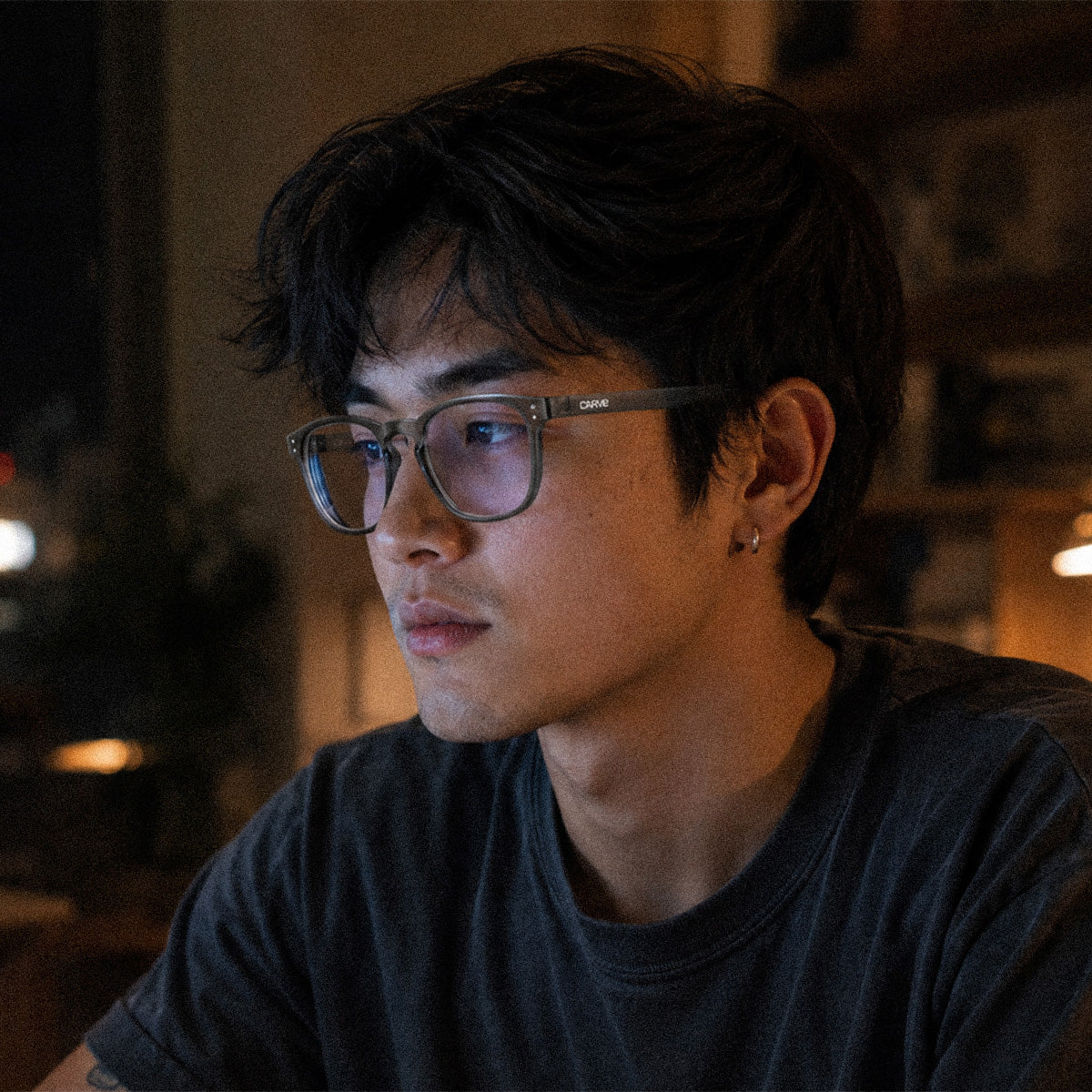 Havana - Blue Light Grey Translucent Frame Glasses