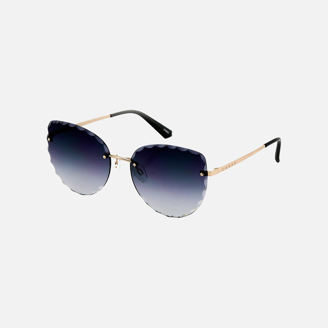 Foxy - Diamond Cut Light Gold Frame Sunglasses