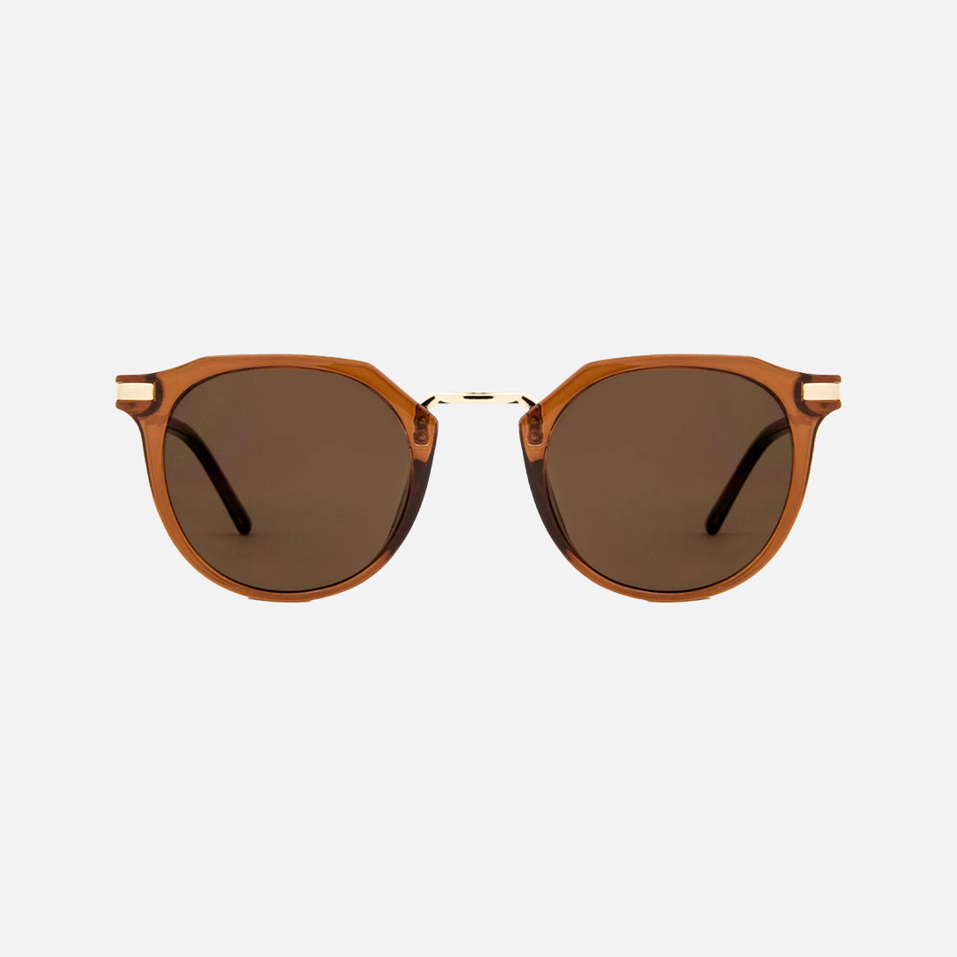 Frankie - Gloss Crystal Tobacco Gold Metal Brown Lens