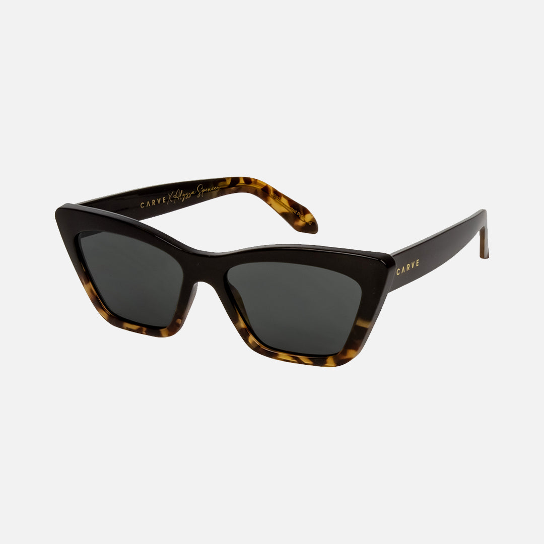 Tahoe II Alyssa Spencer - Gloss Black Tort Frame with Grey Polarised Lens