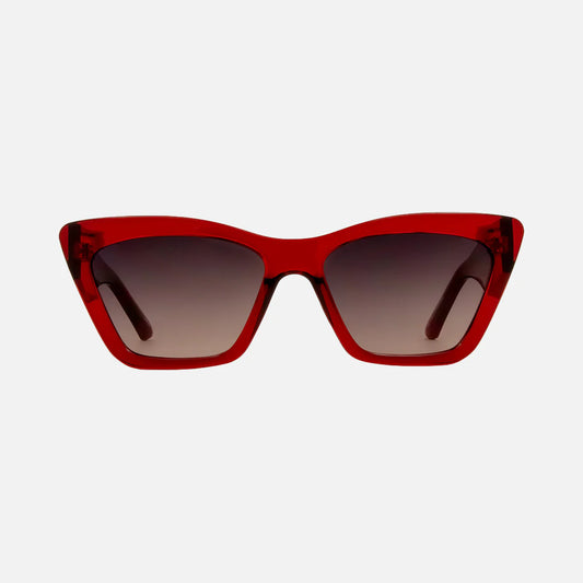 Tahoe - Gloss Crystal Cherry Red Frame with Grey Pink Gradient Lens