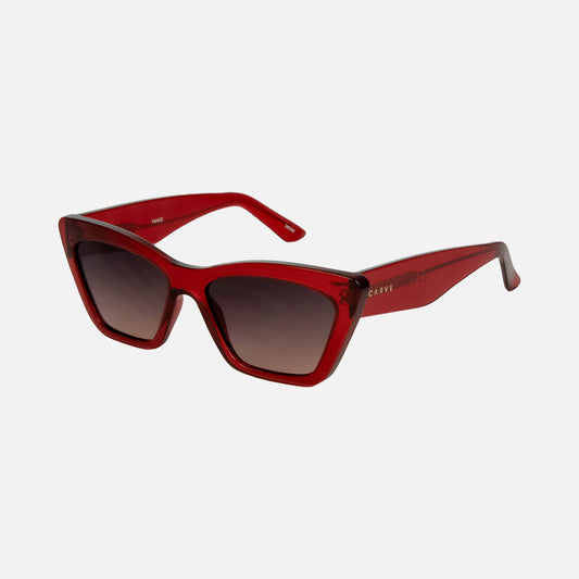 Tahoe - Gloss Crystal Cherry Red Frame with Grey Pink Gradient Lens