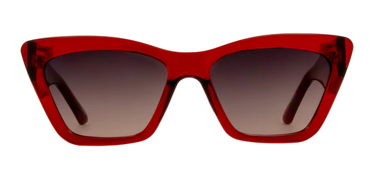 Tahoe - Gloss Crystal Cherry Red Frame with Grey Pink Gradient Lens