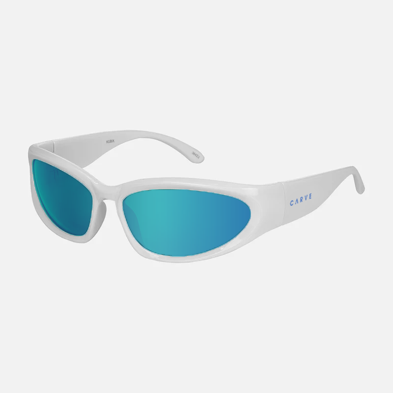 KUBIX - Gloss White Frame, Grey Lens with Blue Iridium