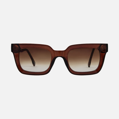 Manhattan - Gloss Crystal Pecan Frame with Brown Gradient Lens