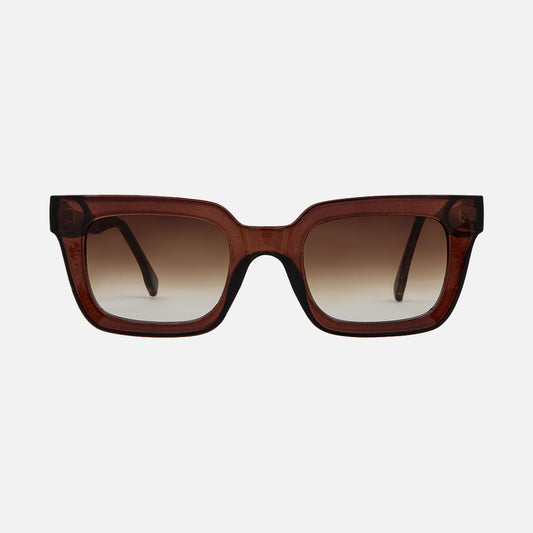 Manhattan - Gloss Crystal Pecan Frame with Brown Gradient Lens