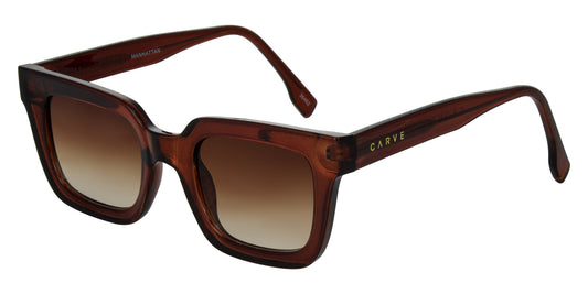 Manhattan - Gloss Crystal Pecan Frame with Brown Gradient Lens