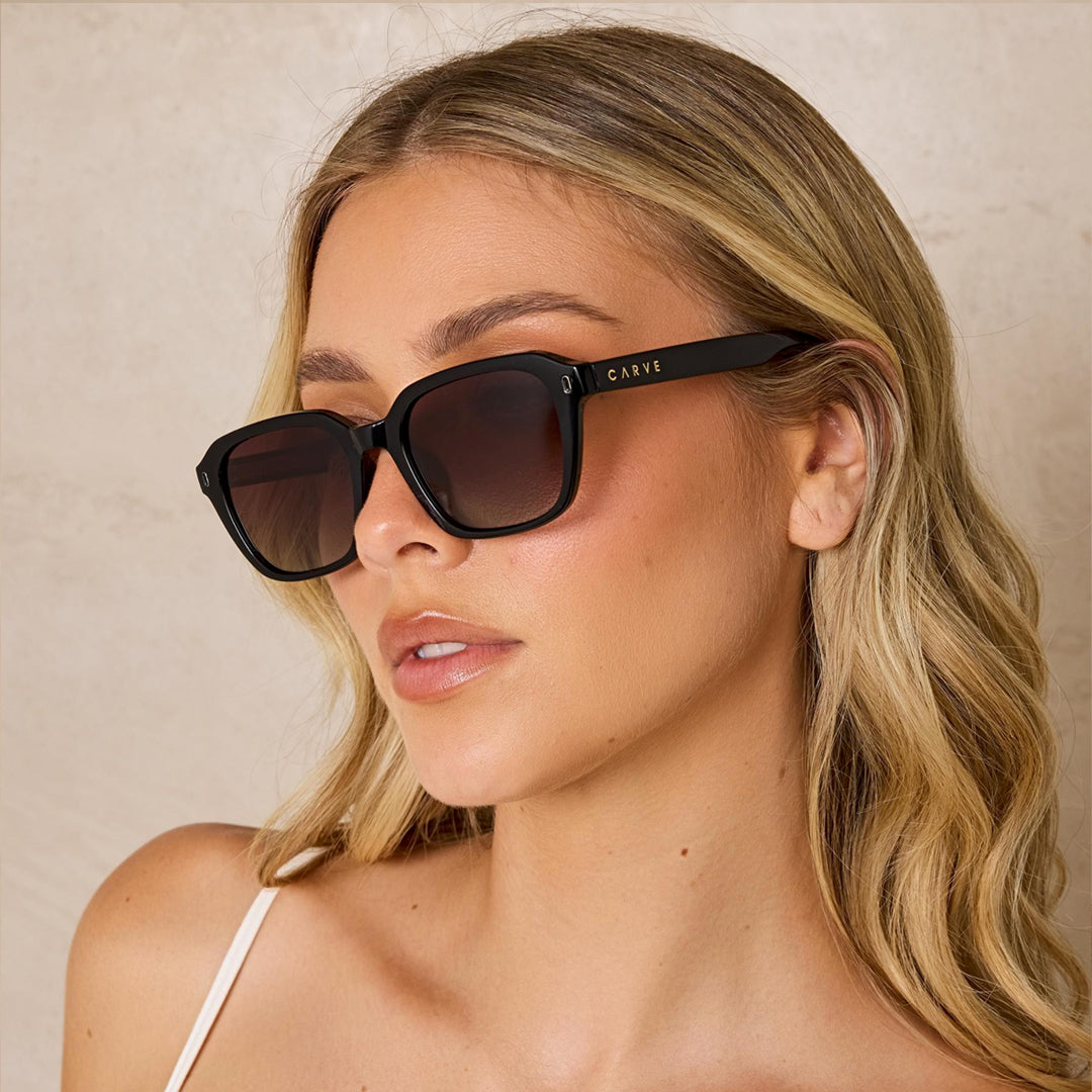 Del Ray - Gloss Black Frame Brown Gradient Polarized Lens