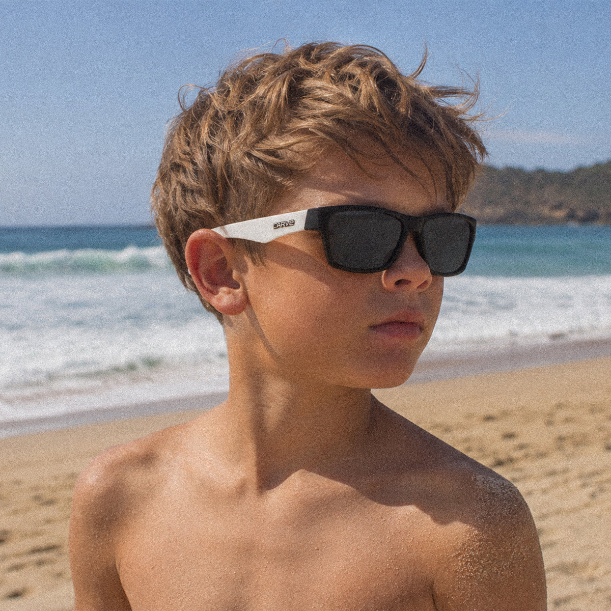 Stinger Junior - Gloss Black / White Frame Sunglasses