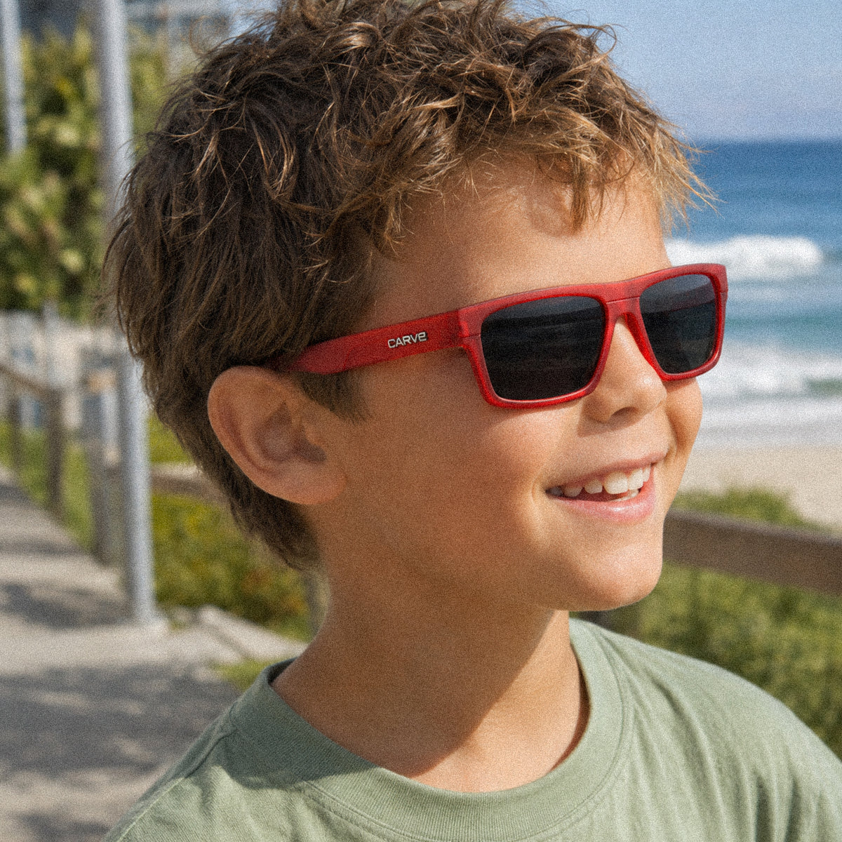 Volley Junior - Translucent Cherry Red Frame Sunglasses