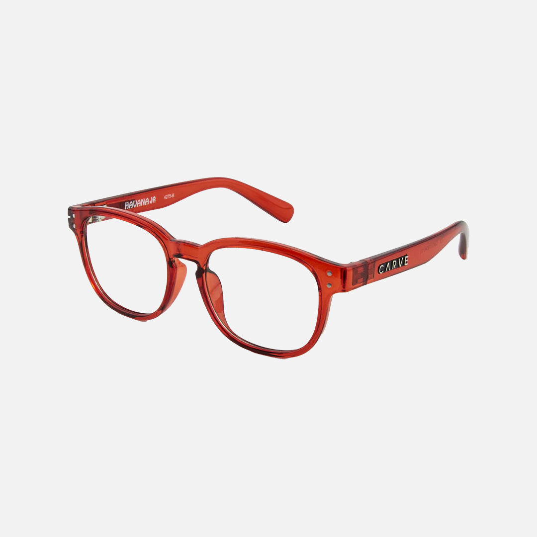 Havana Jr - Blue Light Gloss Crystal Red Frame Glasses