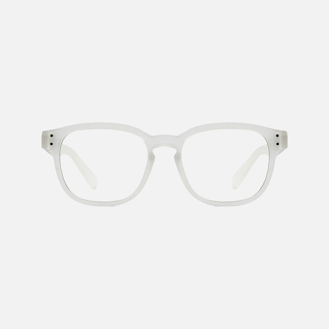 Havana Jr - Blue Light Matt Translucent Clear Frame Glasses