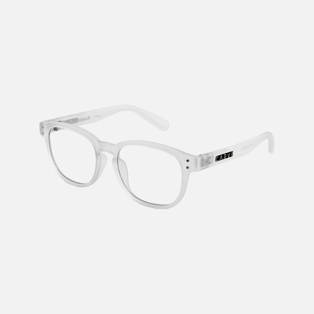 Havana Jr - Blue Light Matt Translucent Clear Frame Glasses