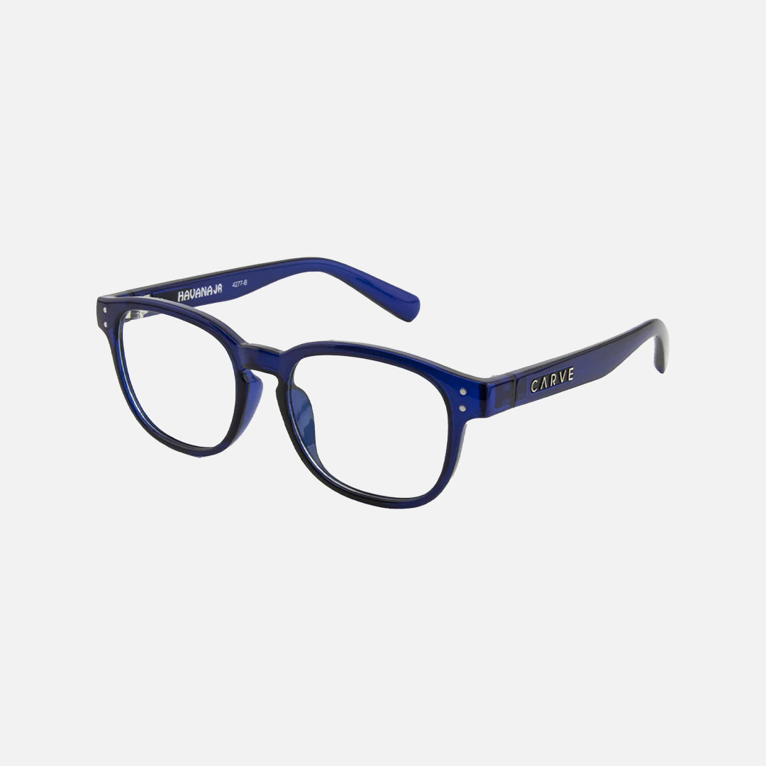 Havana Jr - Blue Light Matt Translucent Navy Frame Glasses