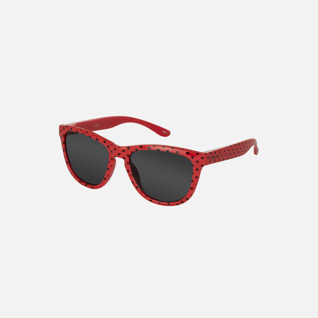 Cali - Gloss Red Hearts Frame with Grey Lens