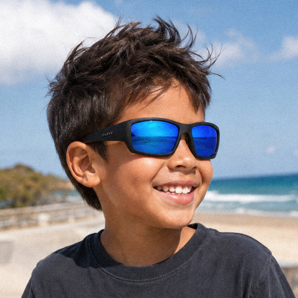Moray Jr - Matte Black Frame Grey Blue Iridium Lens