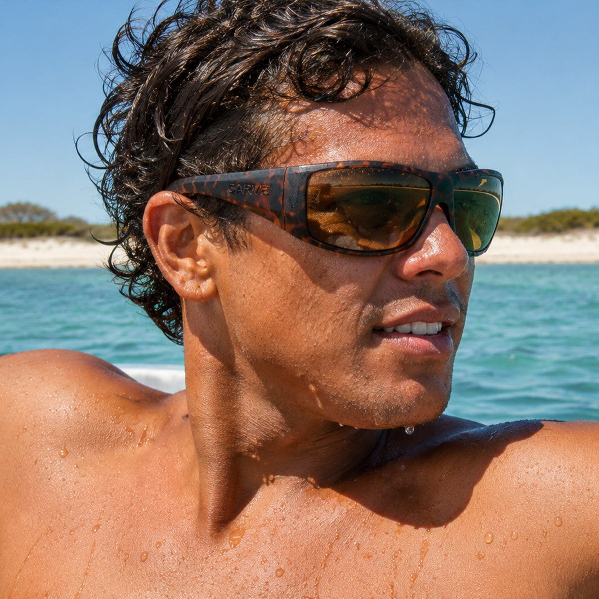 Wolfpak - Floating Matt Tort Frame with Grey Injected Polarized Hydrophobic Lens
