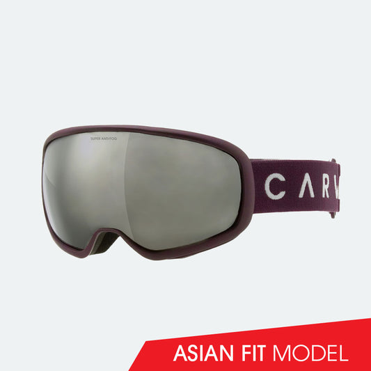 First Tracks - Asian Fit Matt Plum Frame, Grey Lens with Silver Iridium and Plum Strap