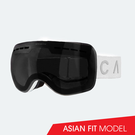 Titanium - Asian Fit Matt White Frame, Grey Lens with Clear Flash Coating