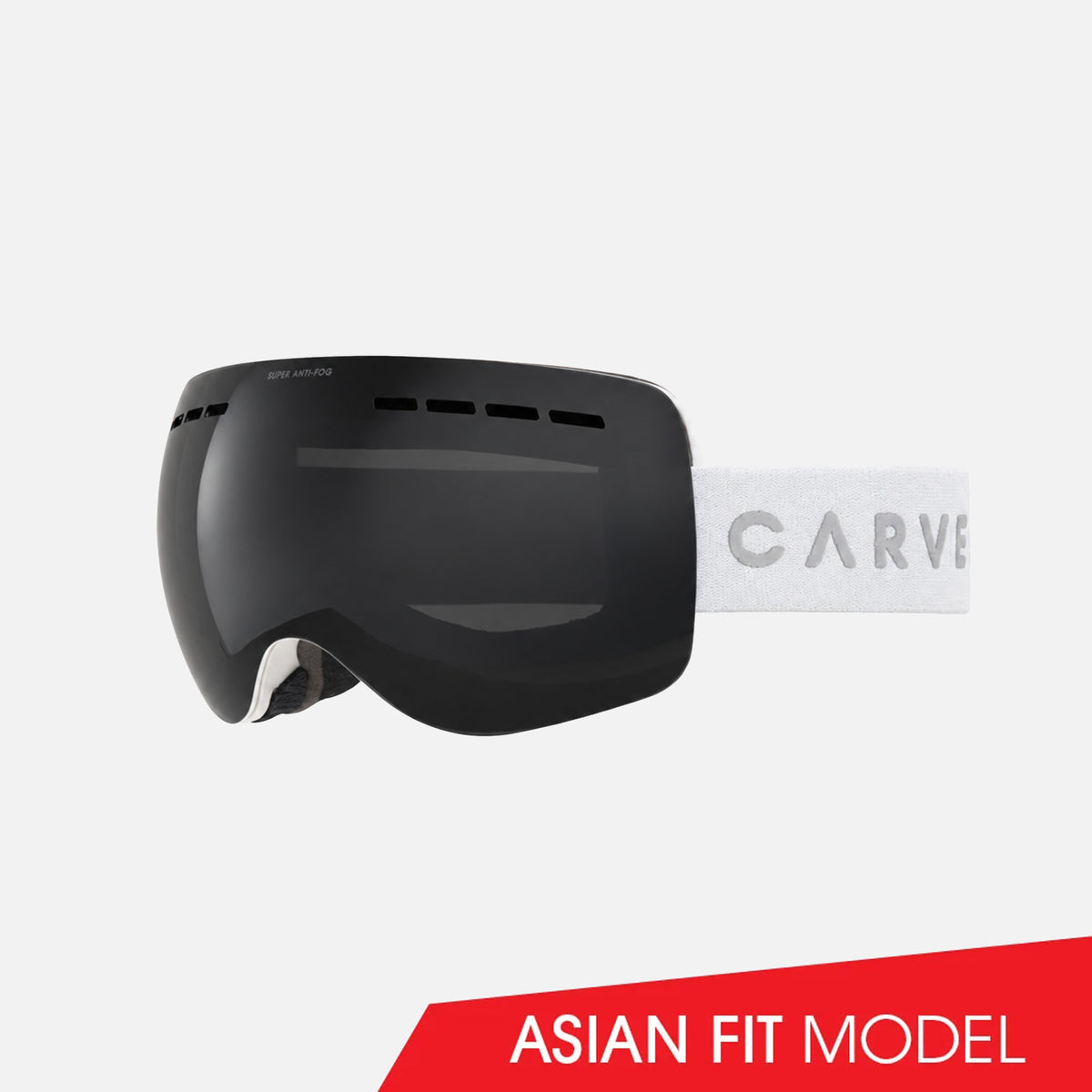 Titanium - Asian Fit Matt White Frame, Grey Lens with Clear Flash Coating