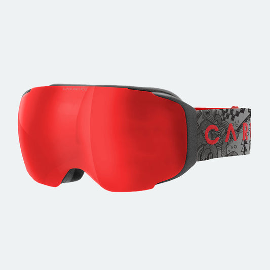 The Boss - Matt Metallic Grey Frame, Grey with Red Lens & Clear Flash Coating