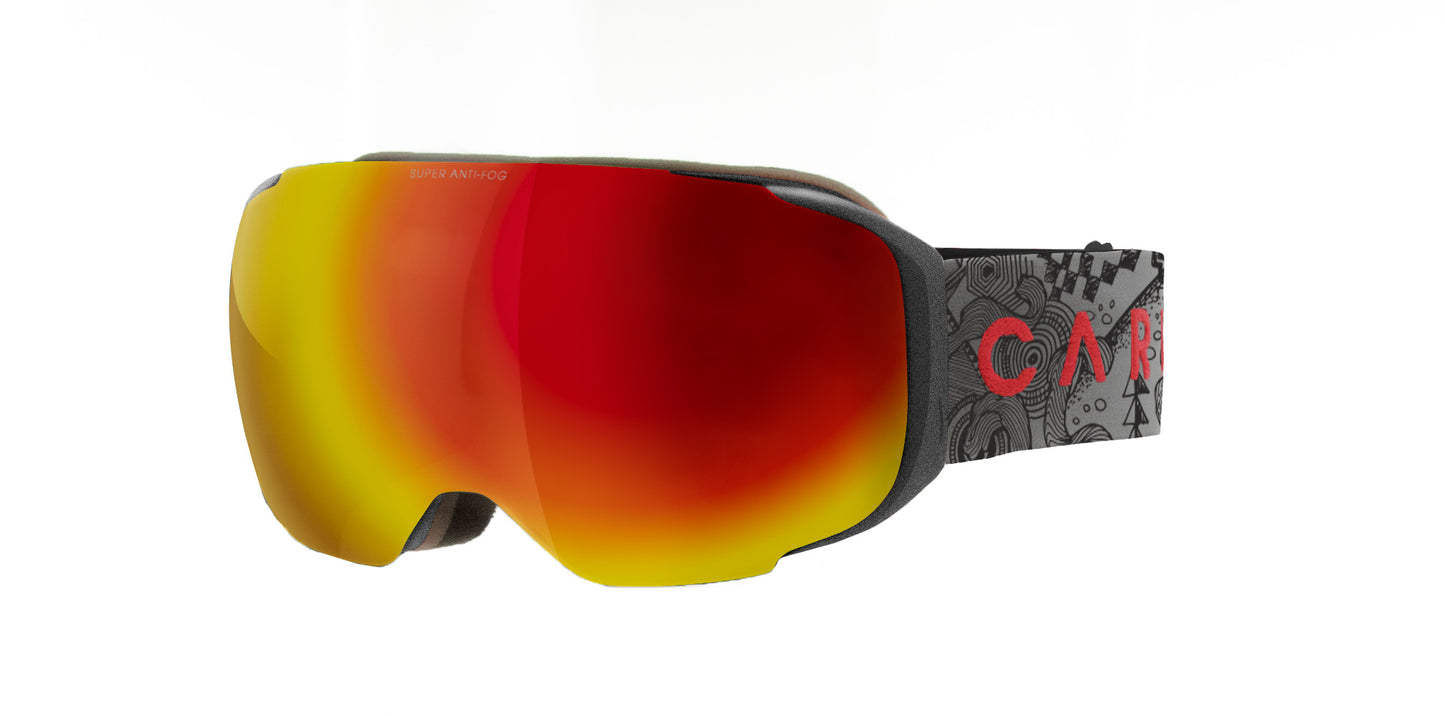 The Boss - Matt Metallic Grey Frame, Grey with Red Lens & Clear Flash Coating