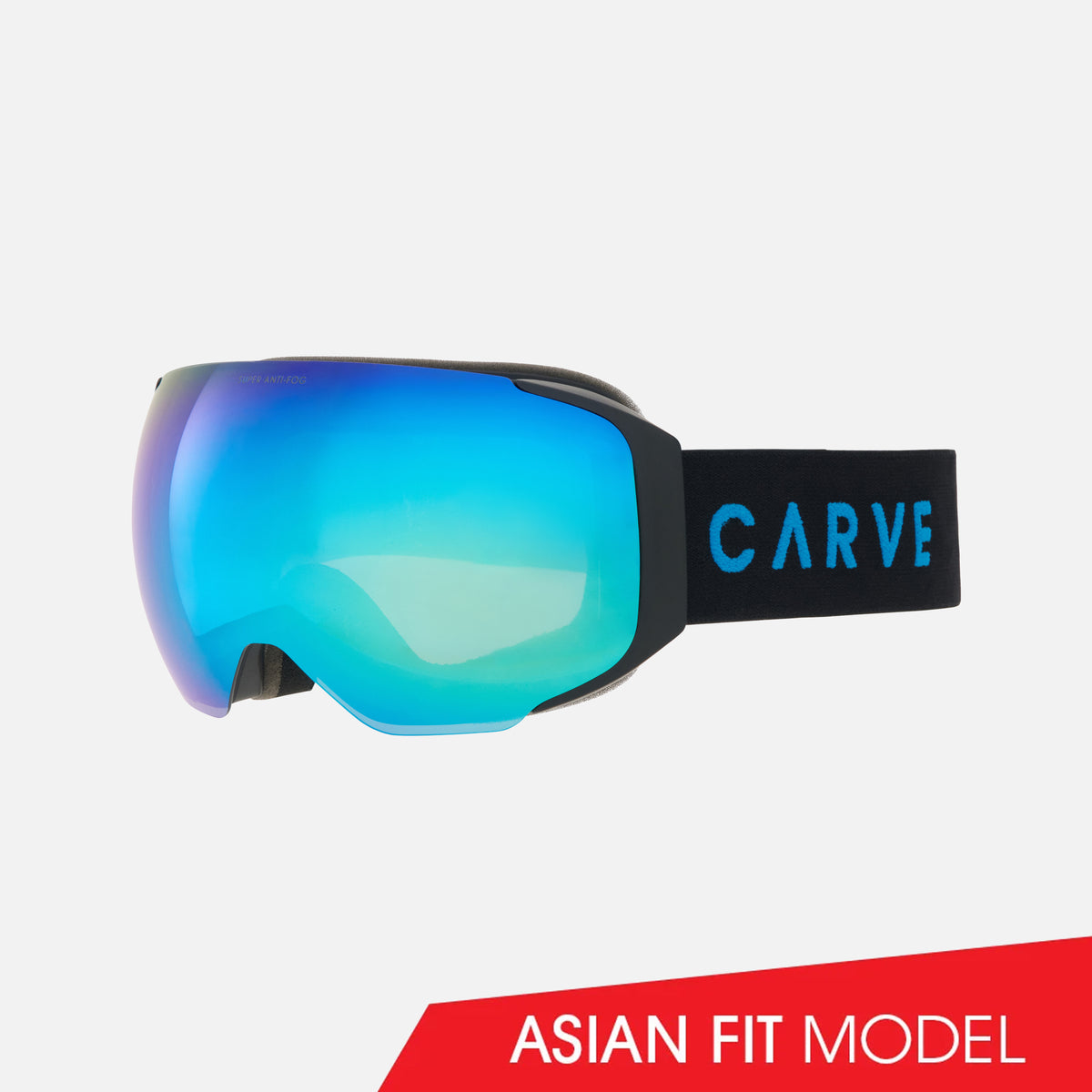 The Boss - Asian Fit Matt Black Frame, Grey with Cyan & Yellow Lens with Clear Flash Coating