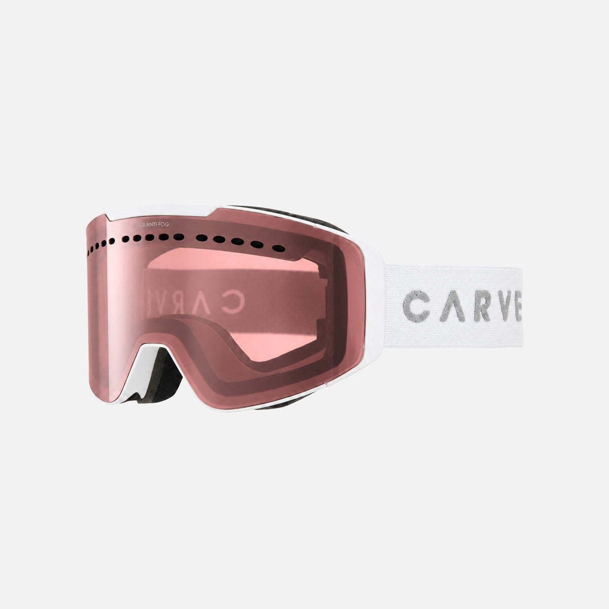 White Out - Matt White, Rose Lens with Silver Iridium with White Strap