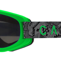 Magic Carpet - Matt Green Frame, Grey Lens & Printed Strap