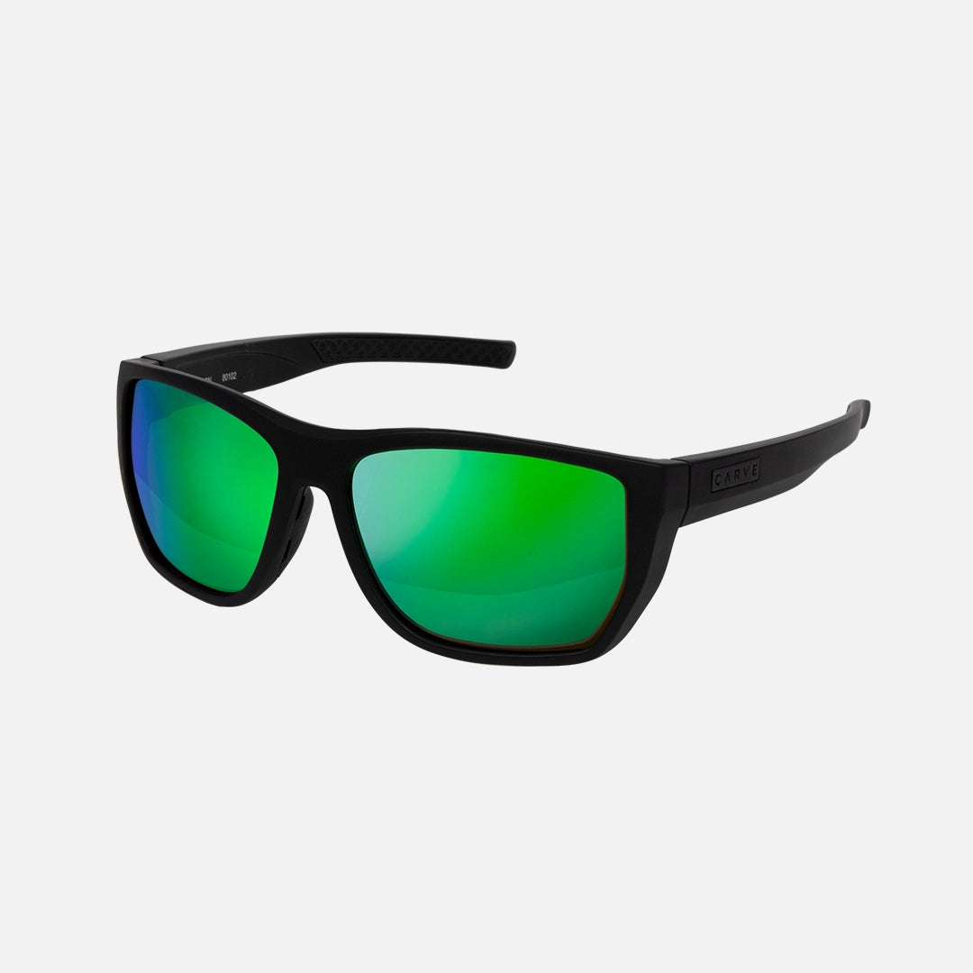 Carbon - Matt Black Frame - Polarized Mineral Glass Green Iridium Lens