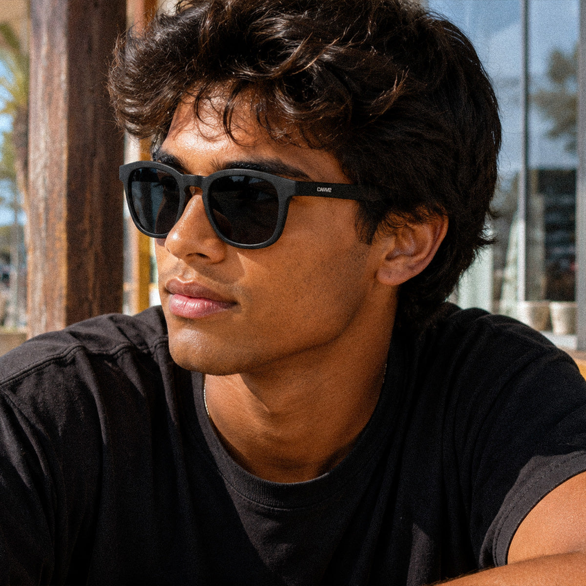 Havana - Injected Polarized Matt Black Frame Recycled Sunglasses
