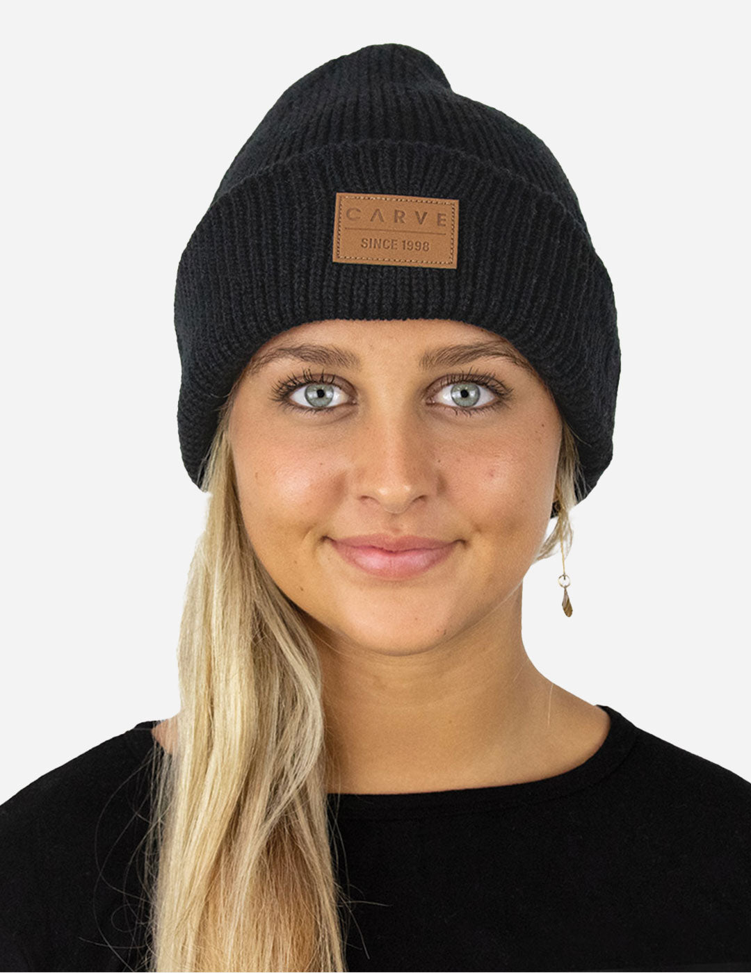 HAVOC beanie rib knit BLACK
