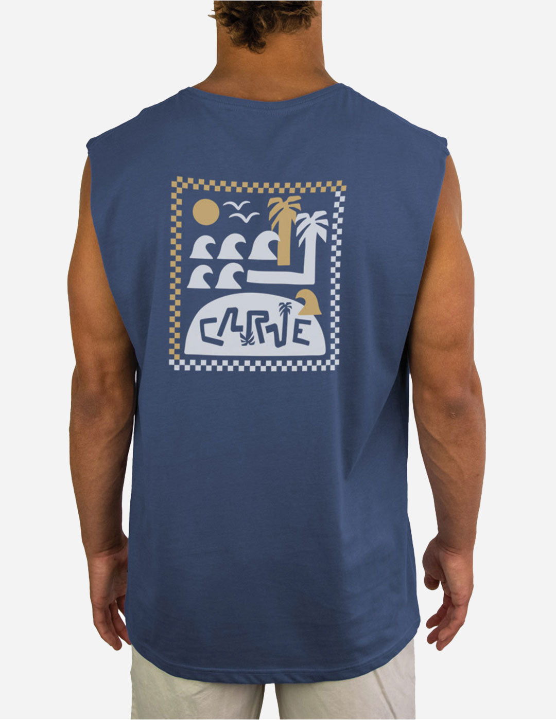 Palm Island - Boys Muscle Top - Moonlight Blue