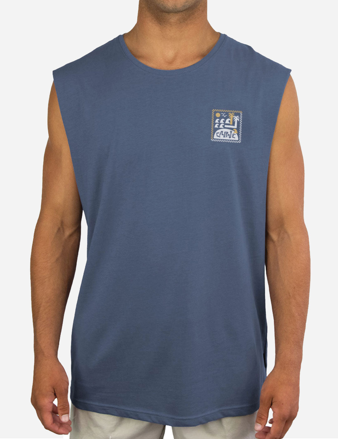 Palm Island - Boys Muscle Top - Moonlight Blue