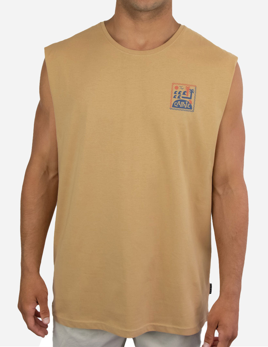 Palm Island - Boys Muscle Top - Dark Sand