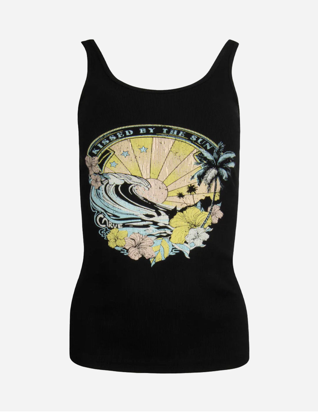 Sun Kissed - Womens Tank Top - Washed Black